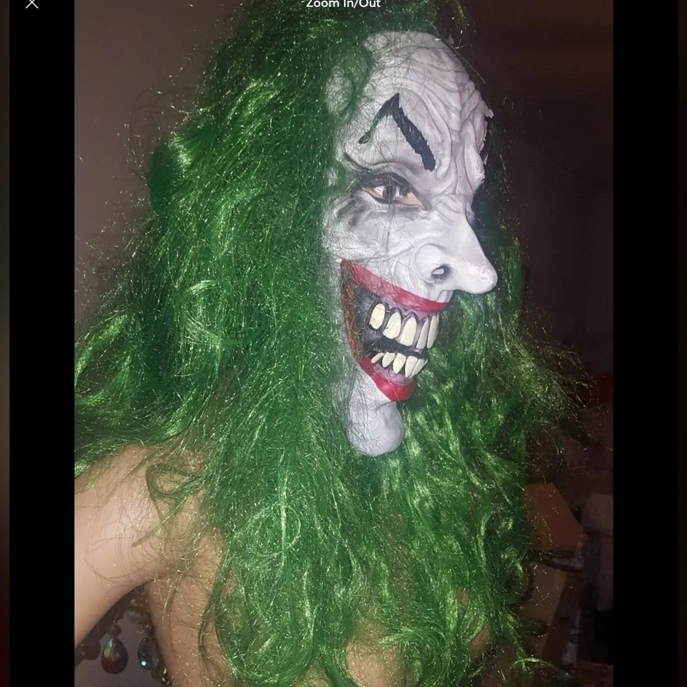 Clown Mask with Hair Costume Party Cosplay Jokester Clown NWOT Costume Mask
